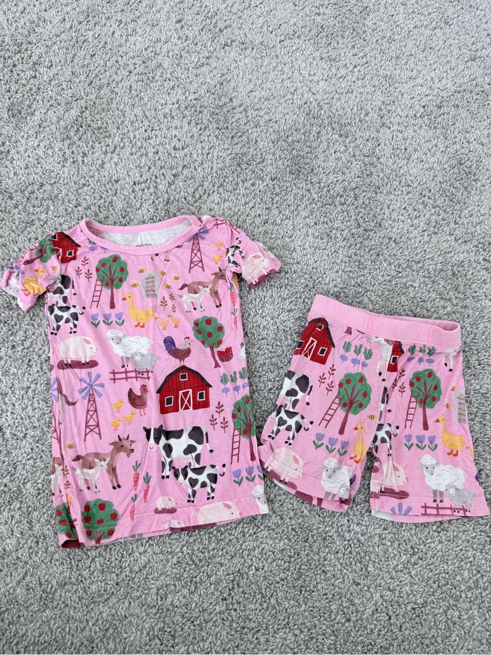 Little Sleepies- Farm Animals Shorts Pajama Set 2T